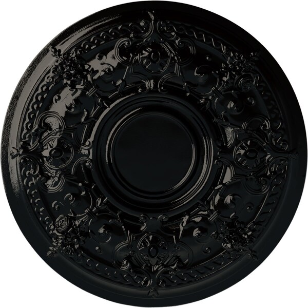 Ekena Millwork Darnay Ceiling Medallion (Fits Canopies up to 7 1/4"), Hand-Painted Black Pearl, 29 1/4"OD x 2"P CM29DABPS - main